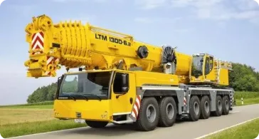 A forklift on the road